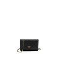CHANEL DETAILED CC LOGO WALLET ON CHAIN CAVIAR CAVIAR BLACK GHW (MICROCHIP)