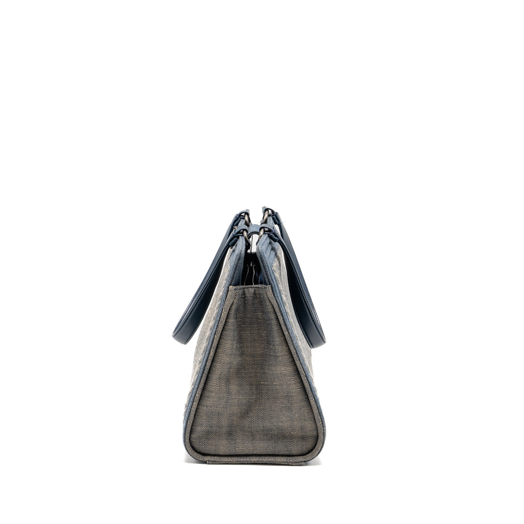 CHANEL 15P BOY CHEVRON SHOPPING TOTE BAG DENIM/ LAMBSKIN BLUE RUTHENIUM HARDWARE