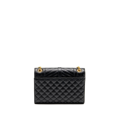SAINT LAURENT/YSL MEDIUM ENVELOPE BAG CALFSKIN BLACK GHW