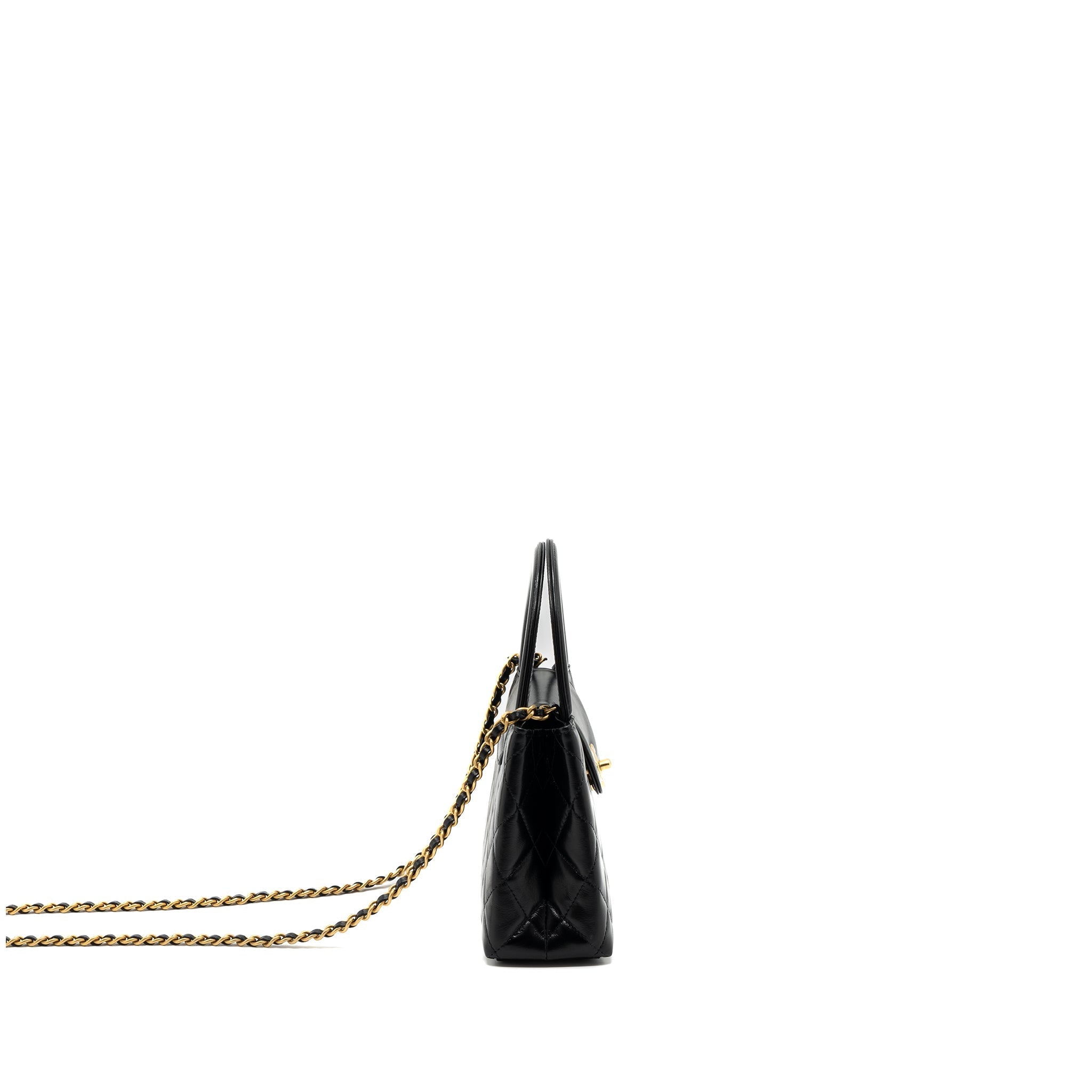 CHANEL 23K KELLY BAG CALFSKIN BLACK GHW (MICROCHIP)