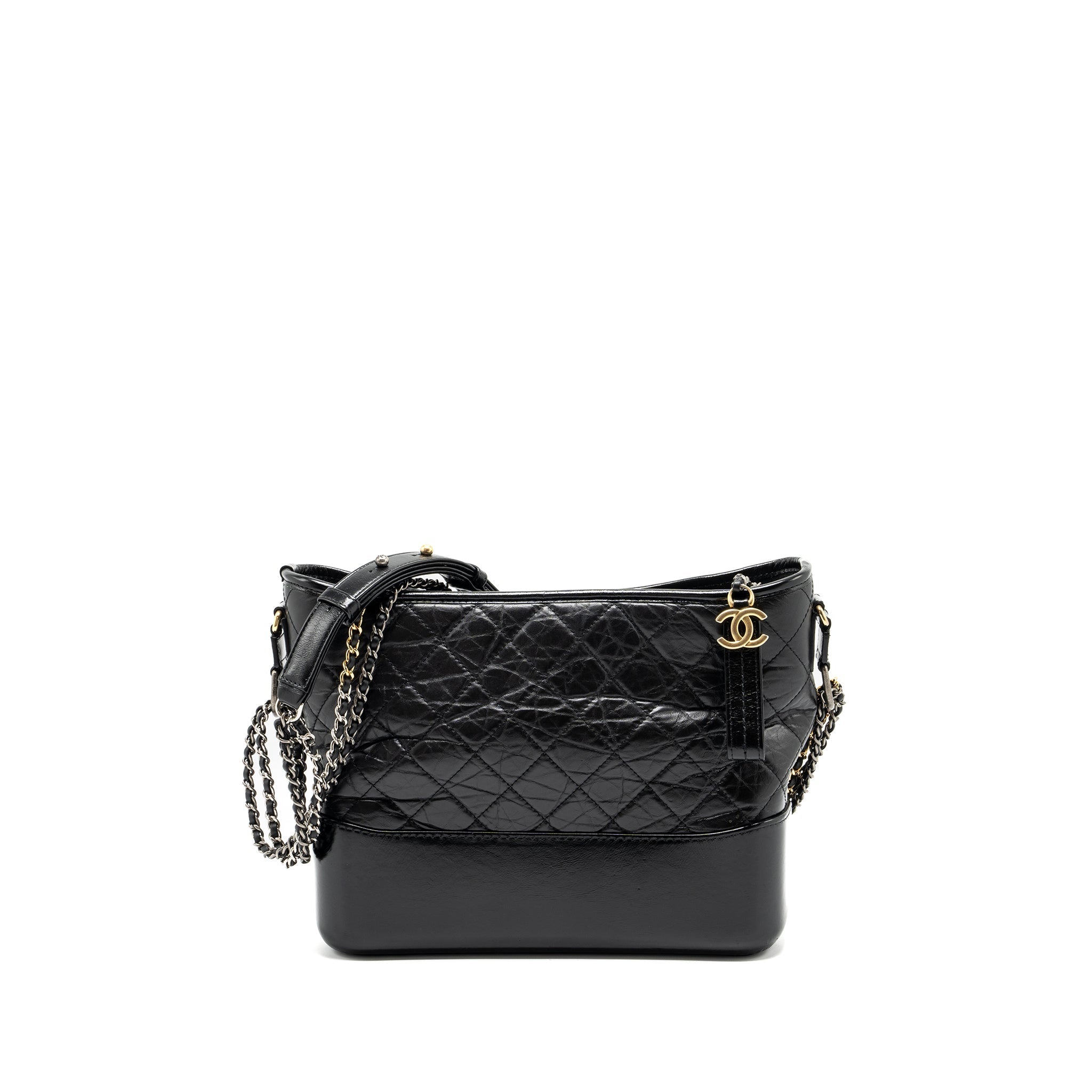 CHANEL LARGE GABRIELLE HOBO BAG CALFSKIN BLACK MULTICOLOR HARDWARE