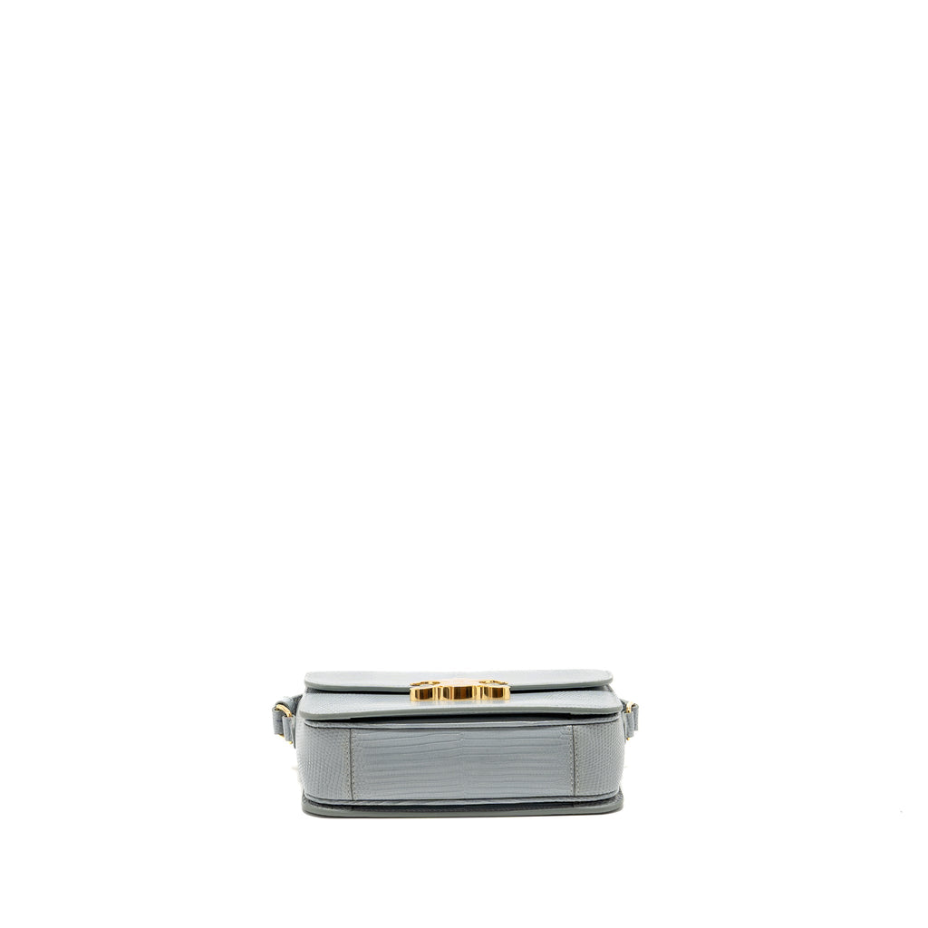 CELINE TEEN TRIOMPHE BAG LIZARD CLOUDY GREY GHW
