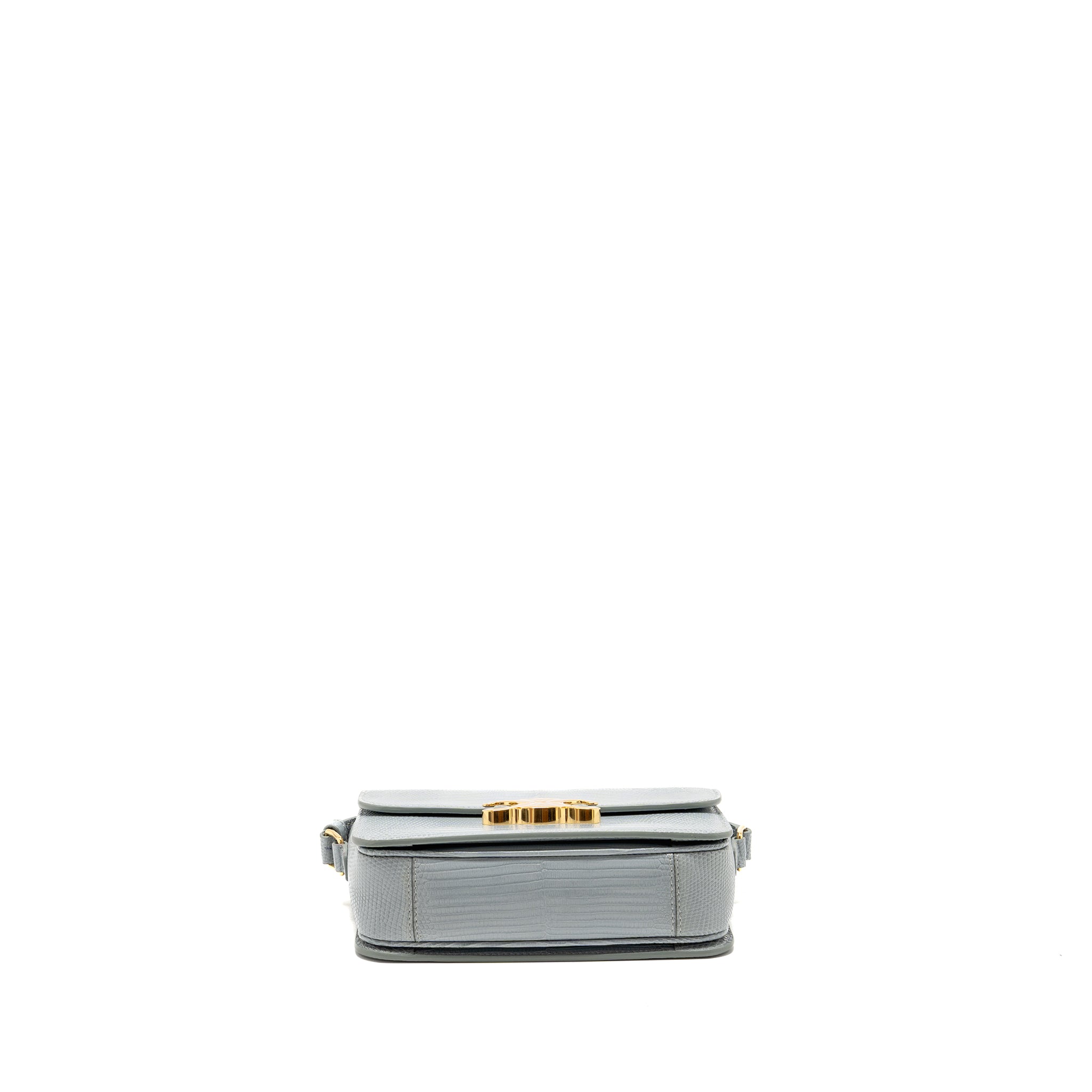 CELINE TEEN TRIOMPHE BAG LIZARD CLOUDY GREY GHW