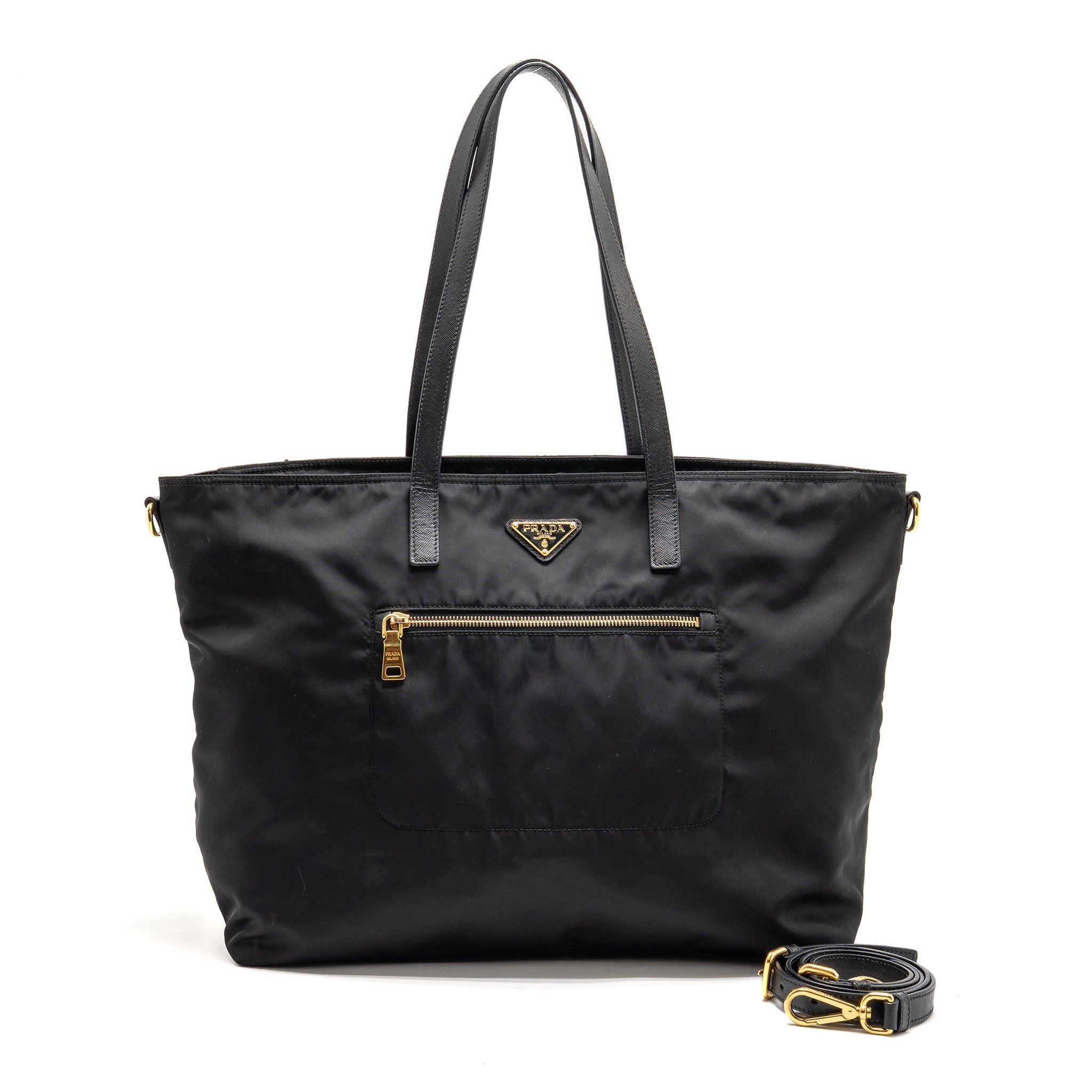 PRADA RE-EDITION LARGE TESSUTO TOTE BAG RE-NYLON/SAFFIANO LEATHER BLAC ...