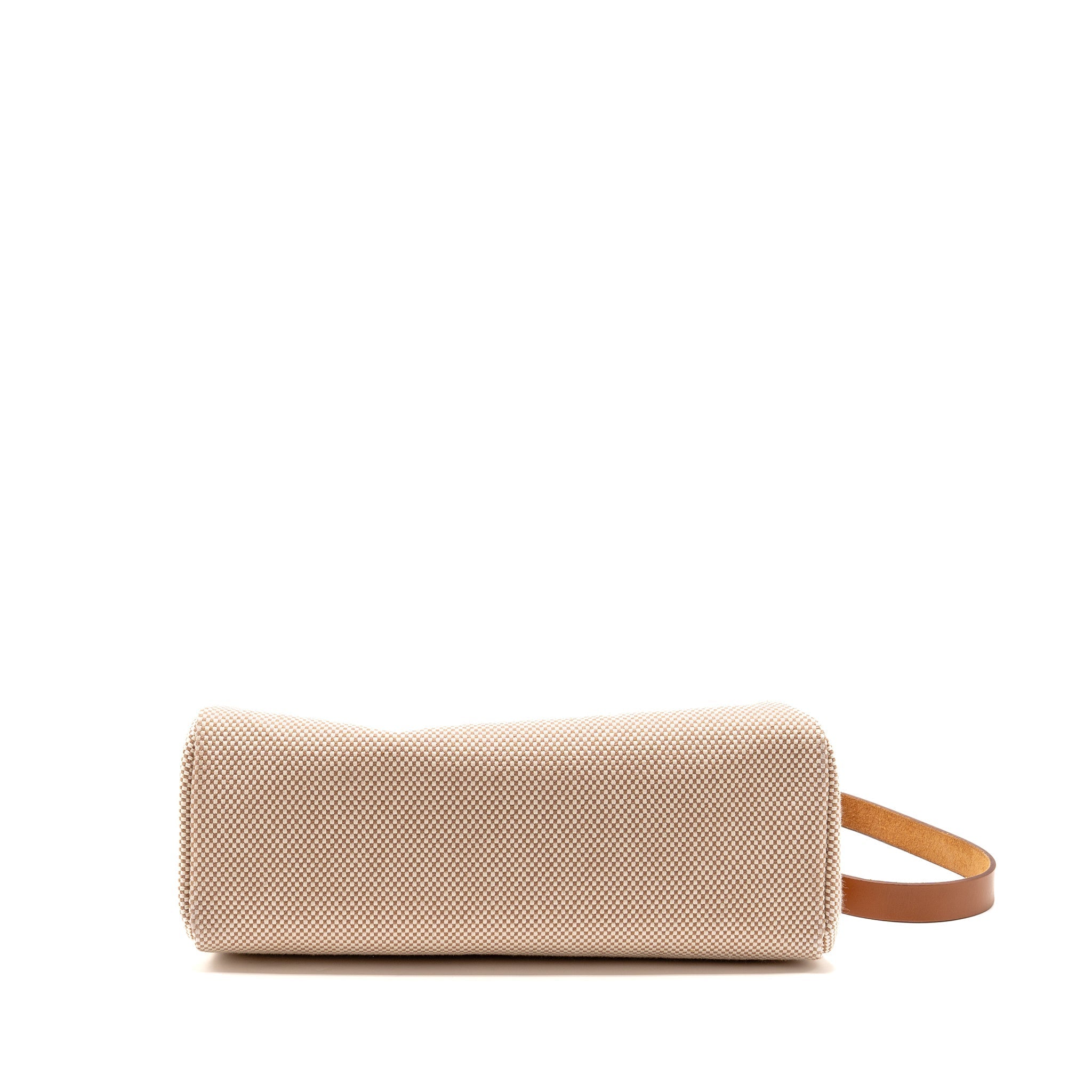 HERMES HERBAG 31 ZIP BAG CANVAS/VACHE HUNTER ECRU-BEIGE/FAUVE GHW
