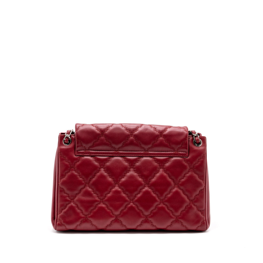 CHANEL HAMPTON TOTE BAG CALFSKIN RED SHW