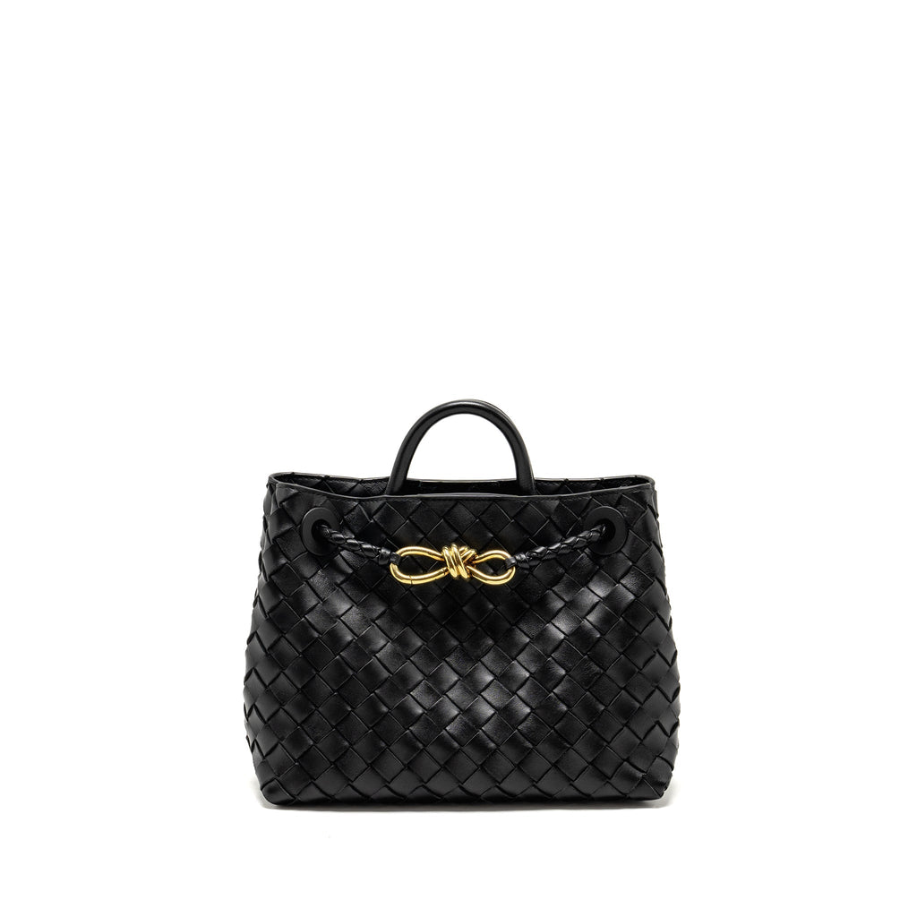 BOTTEGA VENETA SMALL ANDIAMO BAG LAMBSKIN BLACK GHW