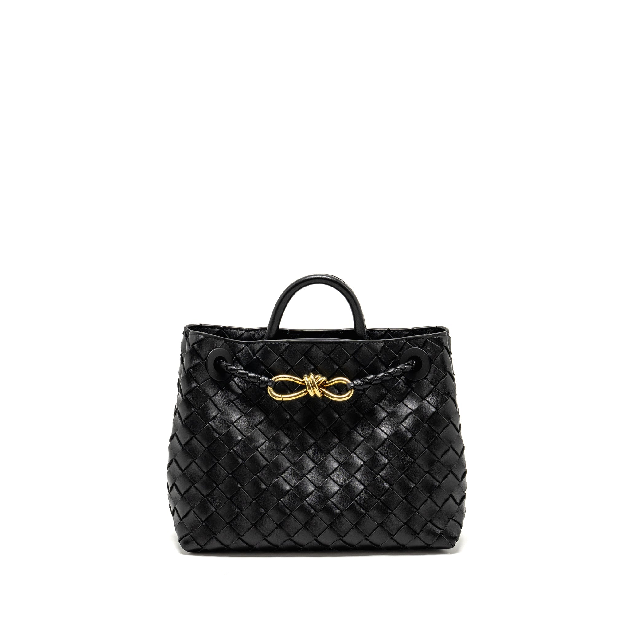 BOTTEGA VENETA SMALL ANDIAMO BAG LAMBSKIN BLACK GHW