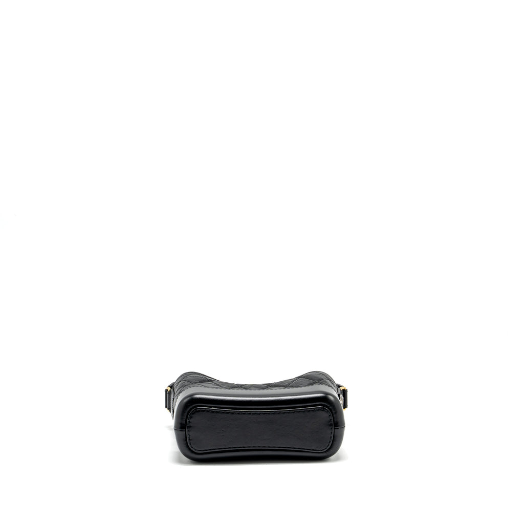 CHANEL SMALL GABRIELLE HOBO BAG AGED CALFSKIN BLACK MULTICOLOUR HARDWARE