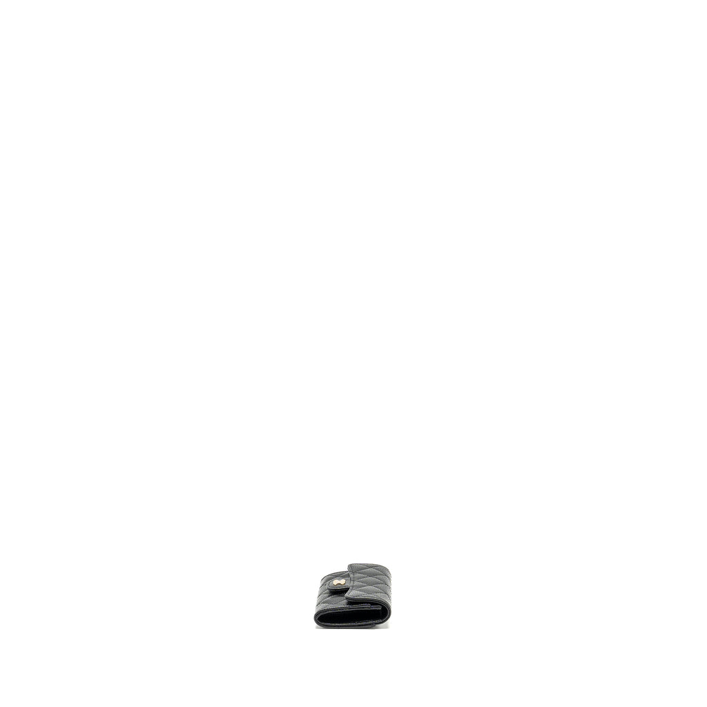 CHANEL CLASSIC FLAP CARD HOLDER CAVIAR BLACK GHW (MICROCHIP)