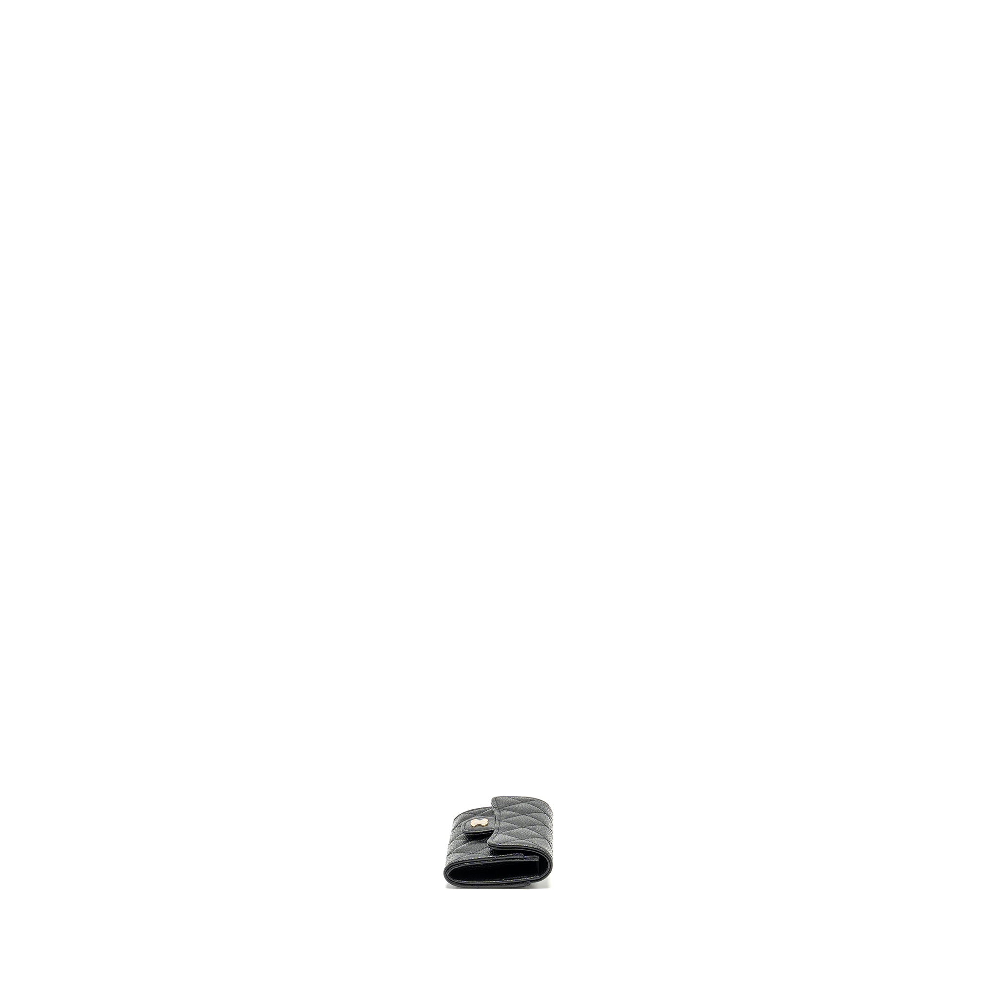 CHANEL CLASSIC FLAP CARD HOLDER CAVIAR BLACK GHW (MICROCHIP)