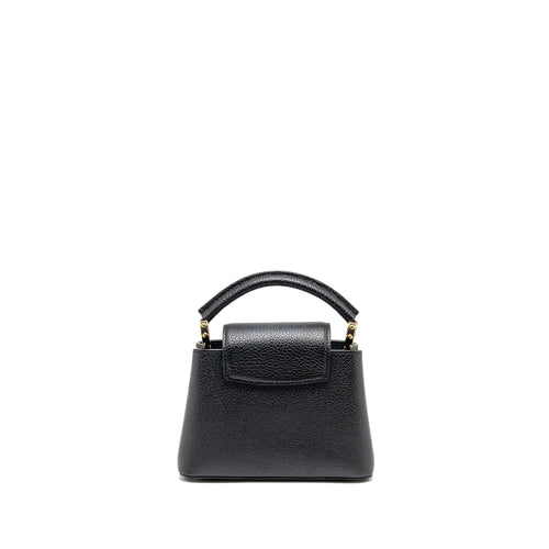 LOUIS VUITTON CAPUCINES MINI TAURILLON BLACK GHW