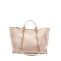CHANEL DEAUVILLE TOTE BAG CANVAS LIGHT PINK LGHW