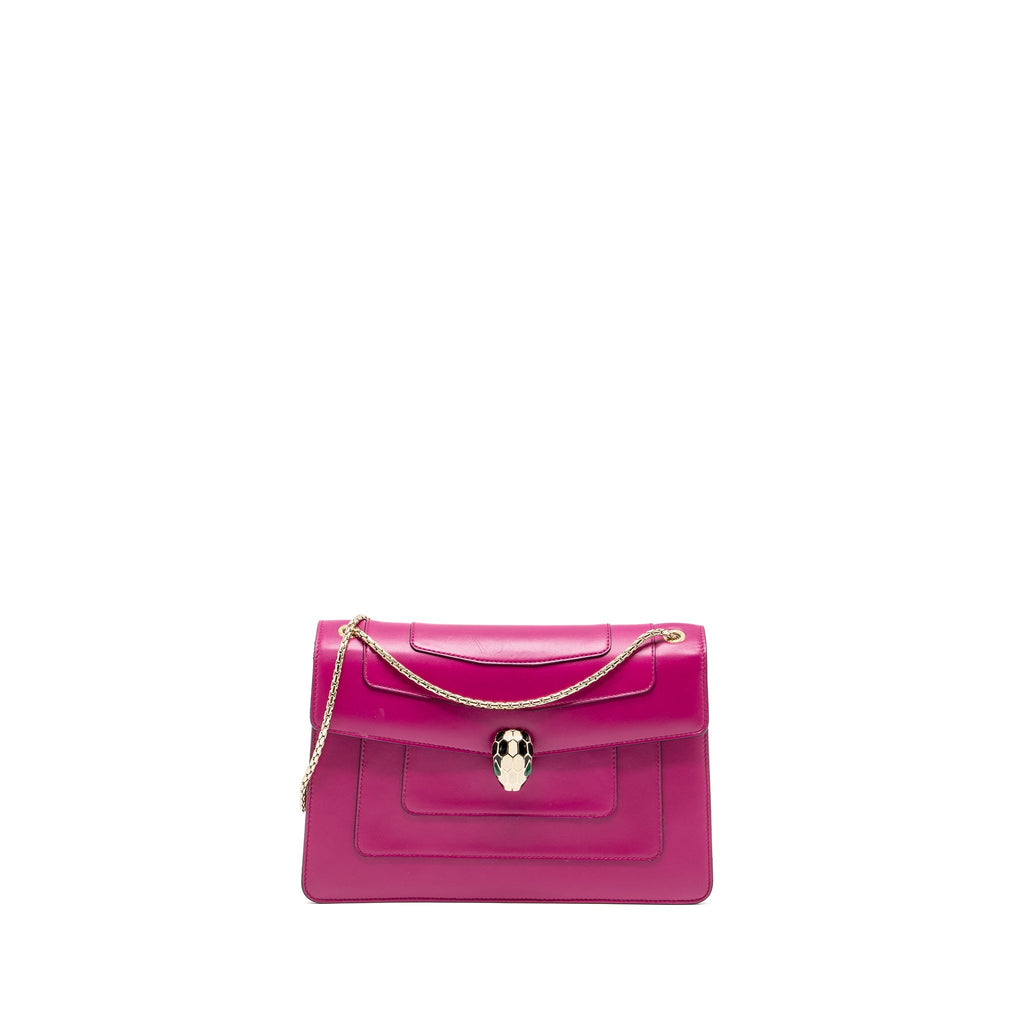 BVLGARI SERPENTI FOREVER FLAP BAG CALFSKIN DARK PINK GHW