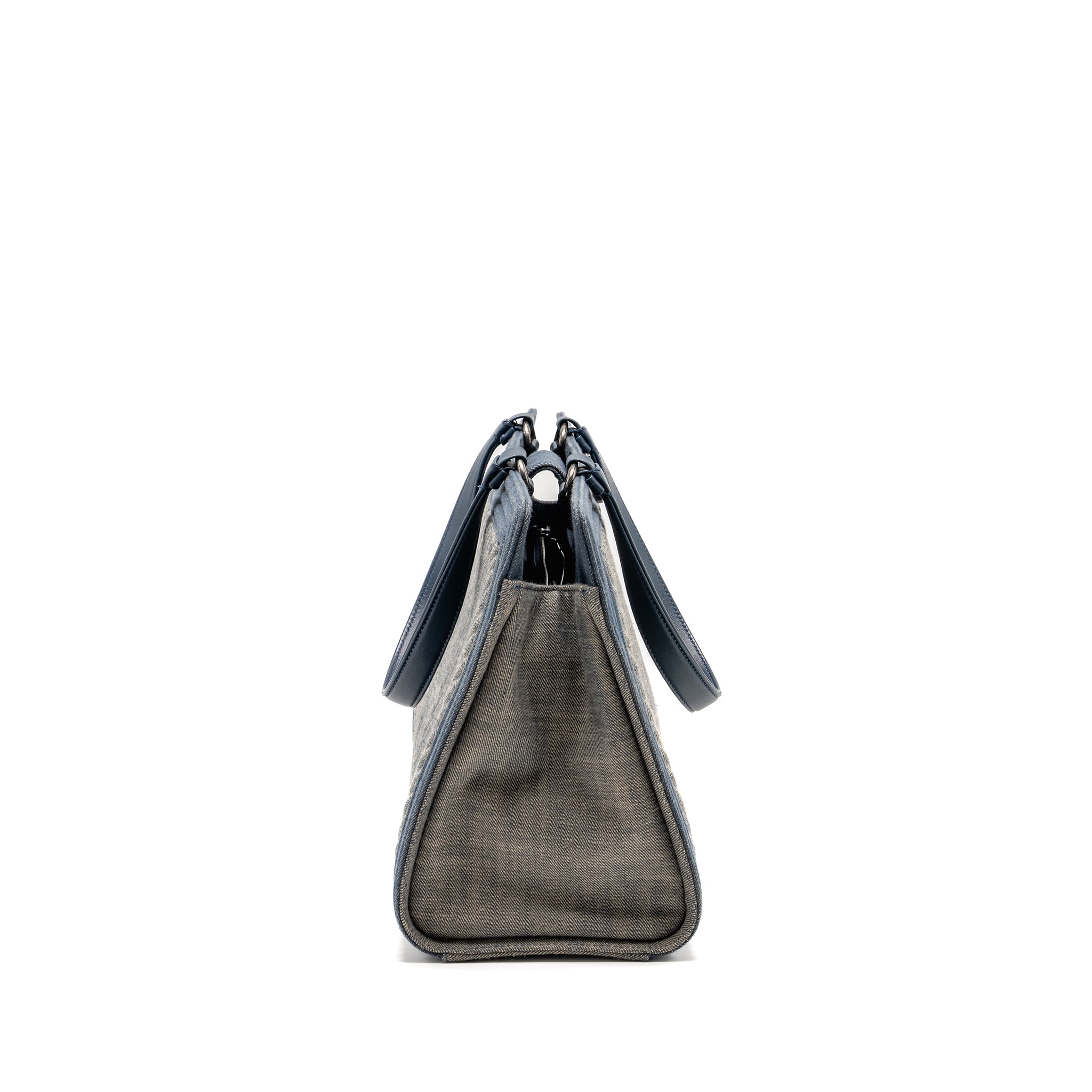 CHANEL 15P BOY CHEVRON SHOPPING TOTE BAG DENIM/ LAMBSKIN BLUE RUTHENIUM HARDWARE