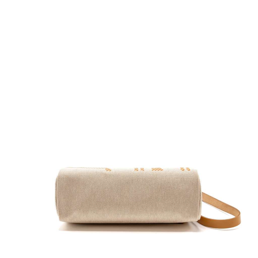 HERMES HERBAG ZIP 31 TOILE H EN RELIEF BRIDES GALA NAT SABLE/ECRU BEIGE SHW