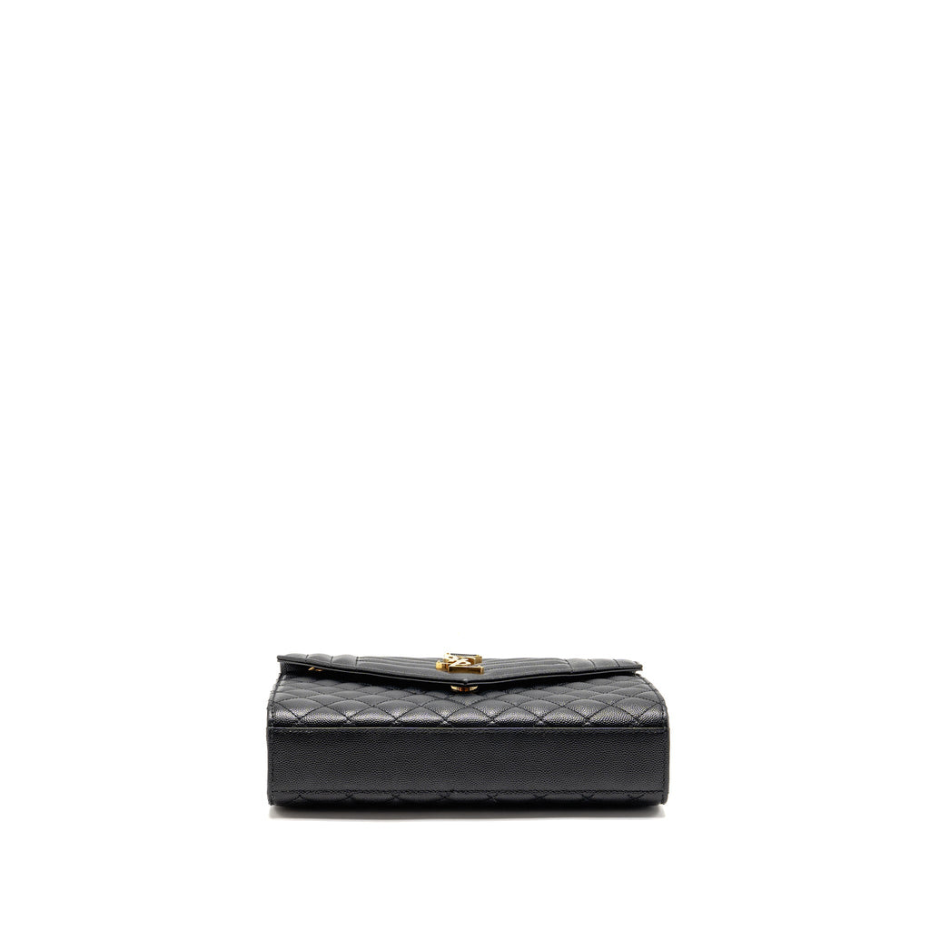 SAINT LAURENT/YSL MEDIUM ENVELOPE BAG CALFSKIN BLACK GHW