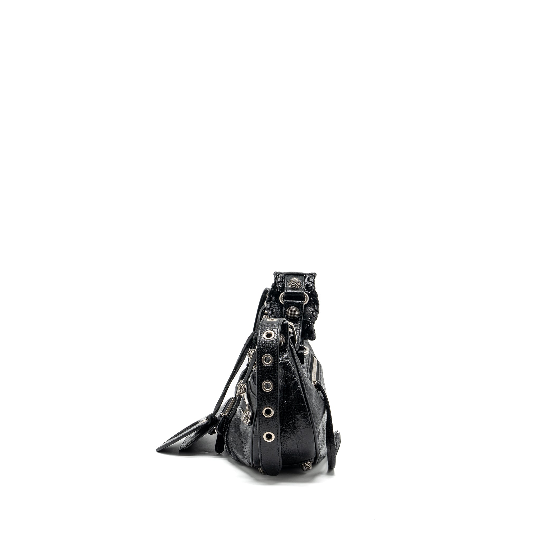 BALENCIAGA LE CARGOLE SMALL SHOULDER BAG LAMBSKIN BLACK SHW