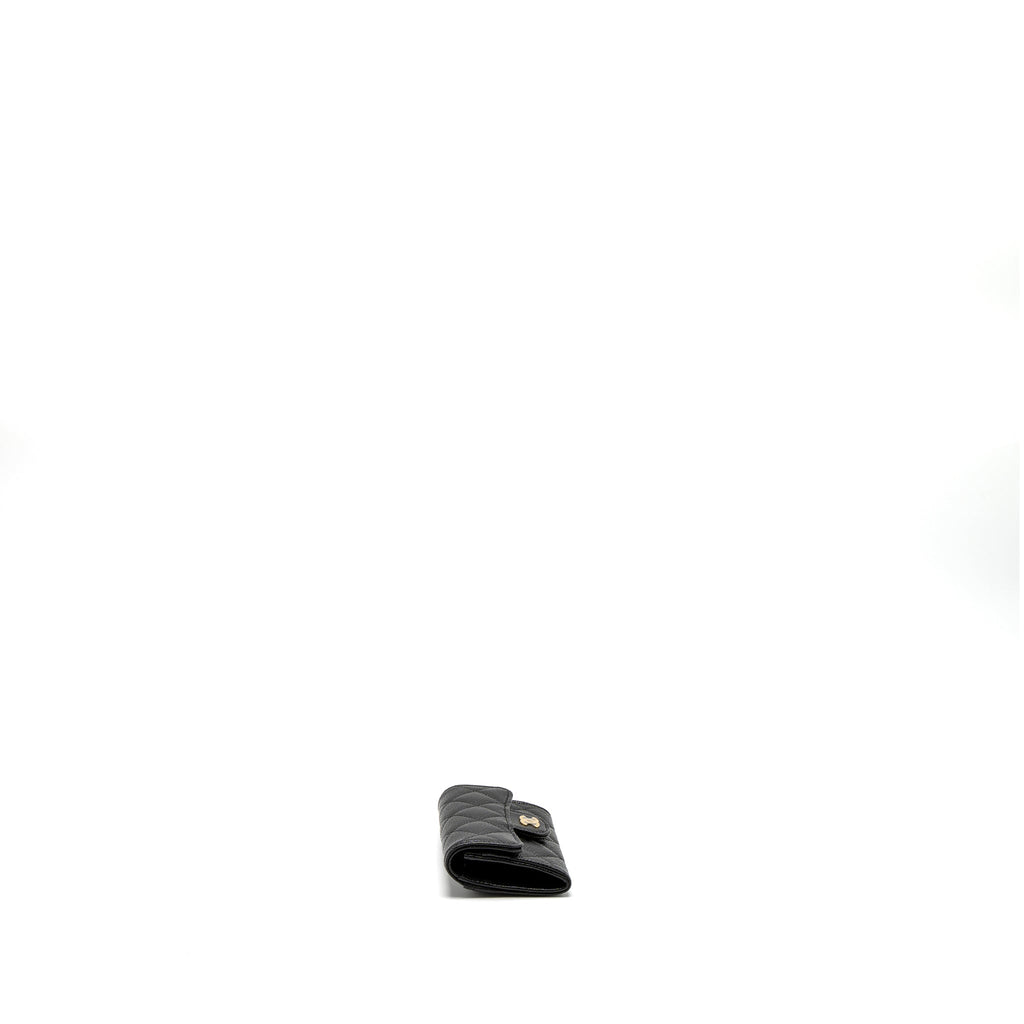 CHANEL CLASSIC FLAP CARD HOLDER CAVIAR BLACK GHW (MICROCHIP)