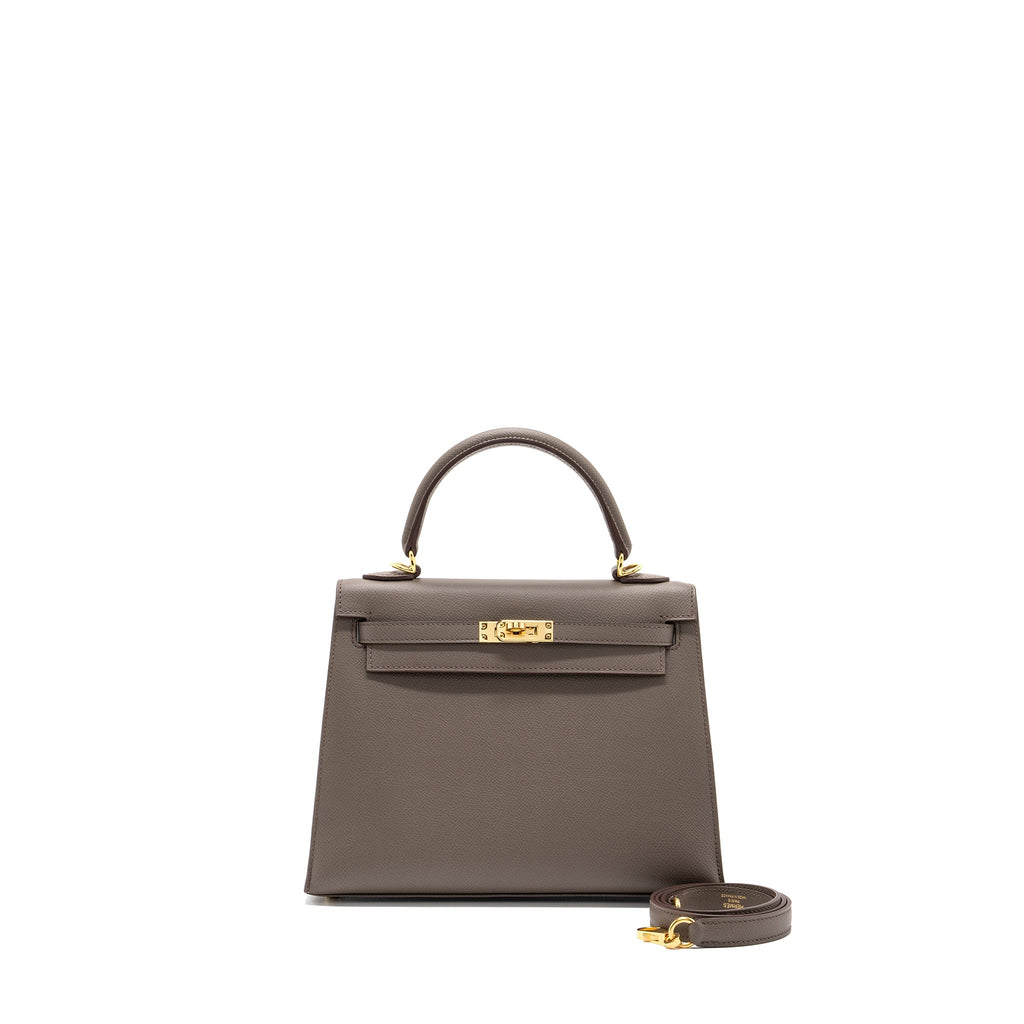HERMES KELLY 25 EPSOM 8F GRIS ETAIN GHW