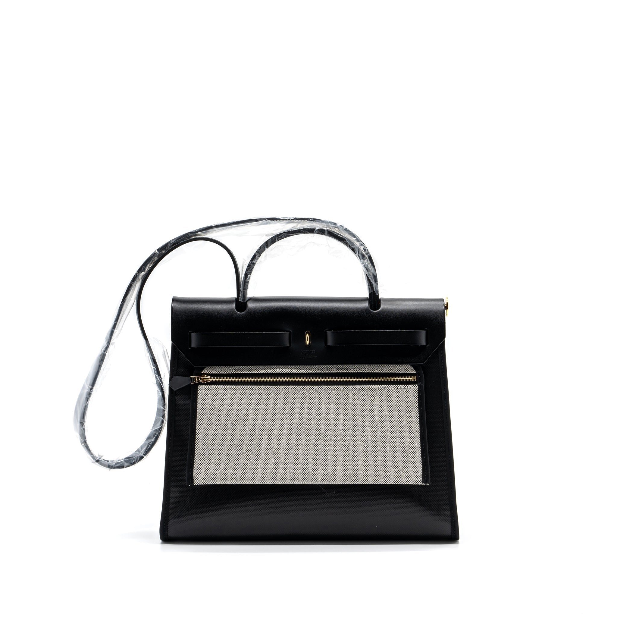 HERMES HERBAG 31 BERLINE/VACHE HUNTER BLACK GHW