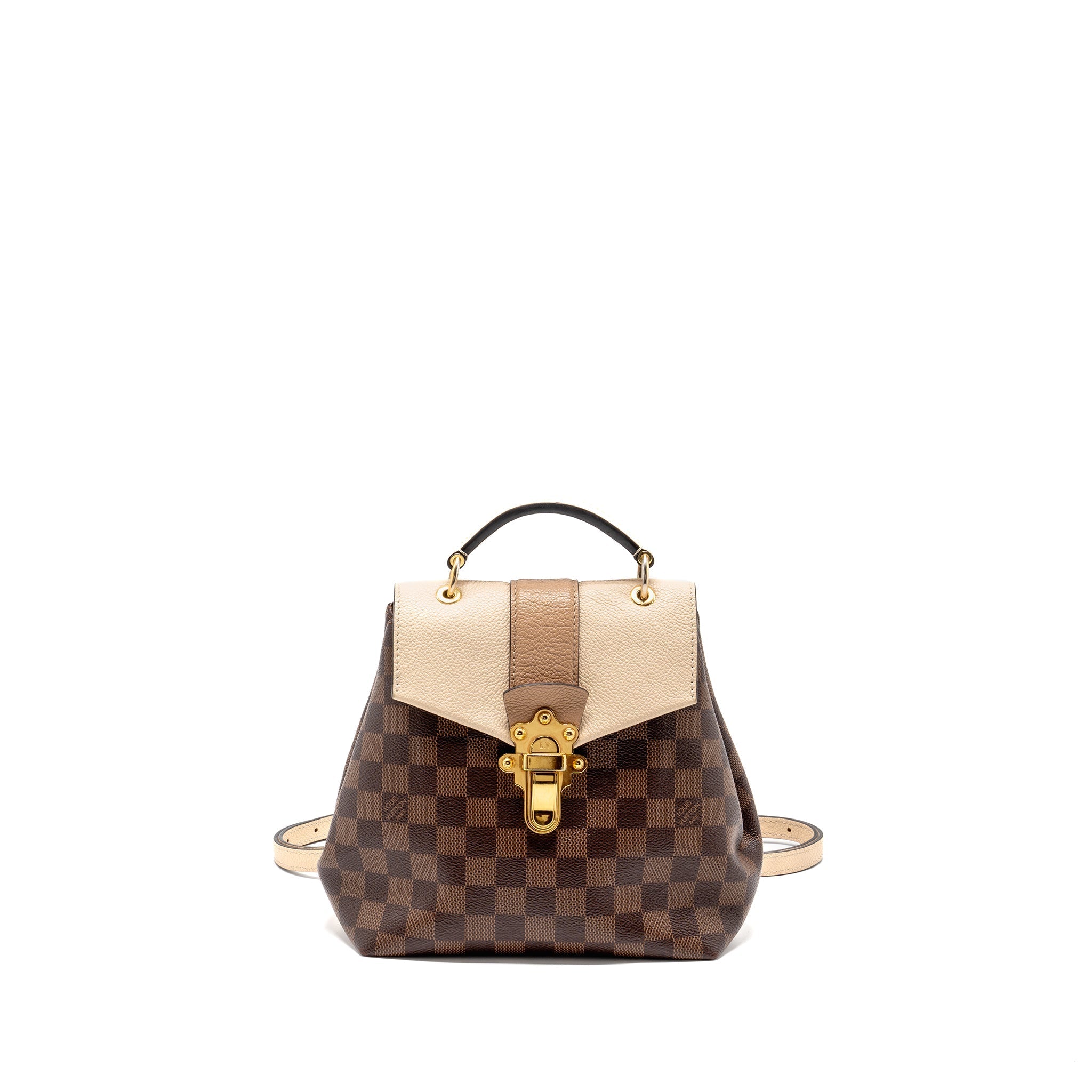 LOUIS VUITTON CLAPTON BACKPACK DAMIER EBENE/LIGHT PINK GHW