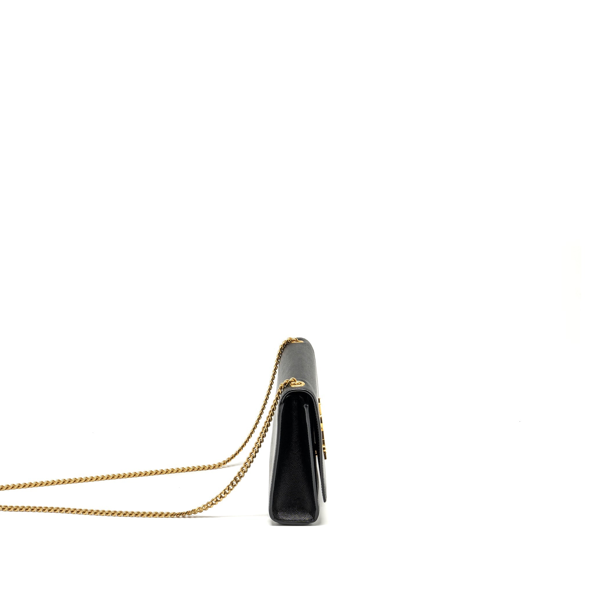 SAINT LAURENT/YSL MEDIUM KATE BAG GRAINED CALFSKIN BLACK GHW