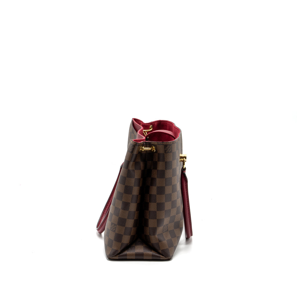LOUIS VUITTON TOP HANDLE CROSSBODY BAG DAMIER EBENE GHW