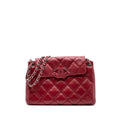 CHANEL HAMPTON TOTE BAG CALFSKIN RED SHW