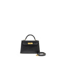 HERMES MINI KELLY II EPSOM BLACK GHW