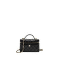 CHANEL 25P CC TOP HANDLE VANITY WITH CHAIN CAVIAR BLACK LGHW (MICROCHIP)