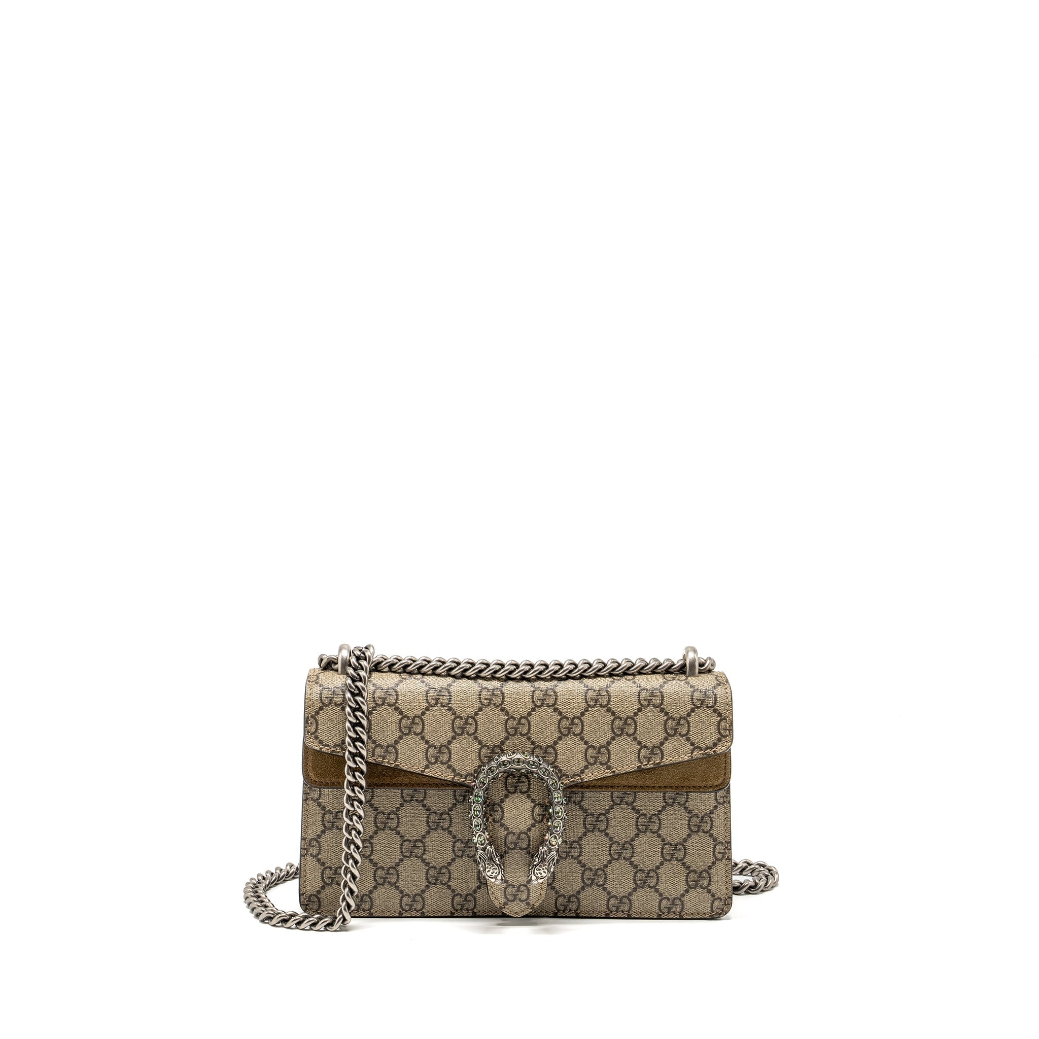 GUCCI DIONYSUS SHOULDER BAG GG SUPREME CANVAS/SUEDE BEIGE SHW
