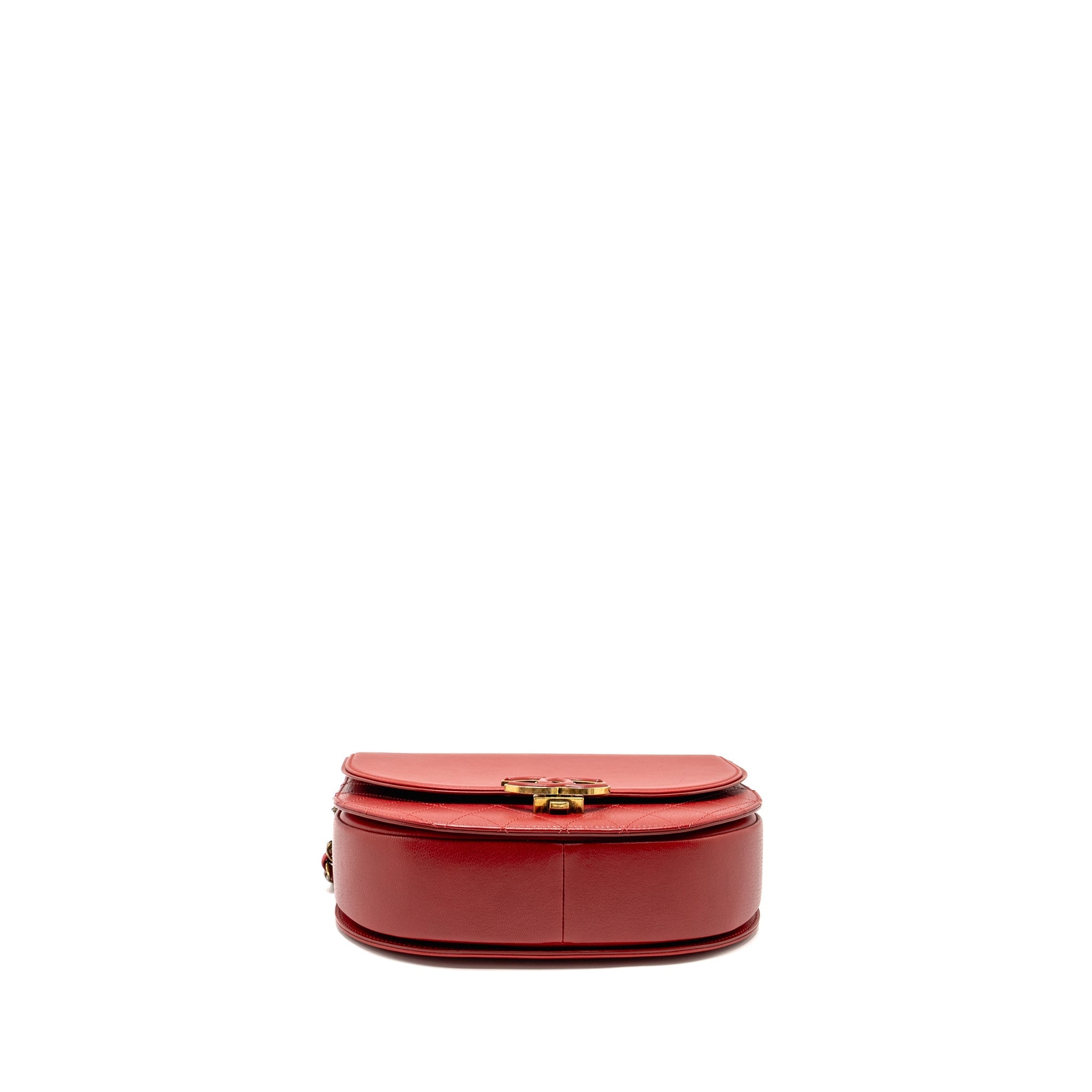 CHANEL MEDIUM COCO CURVE FLAP BAG CALFSKIN RED GHW