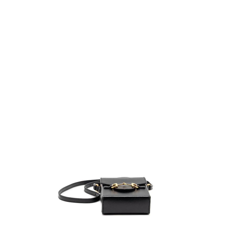 GUCCI 1955 HORSEBIT MINI CROSSBODY BAG CALFSKIN BLACK GHW