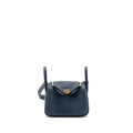 HERMES MINI LINDY CLEMENCE BLEU DE PRUSSE GHW