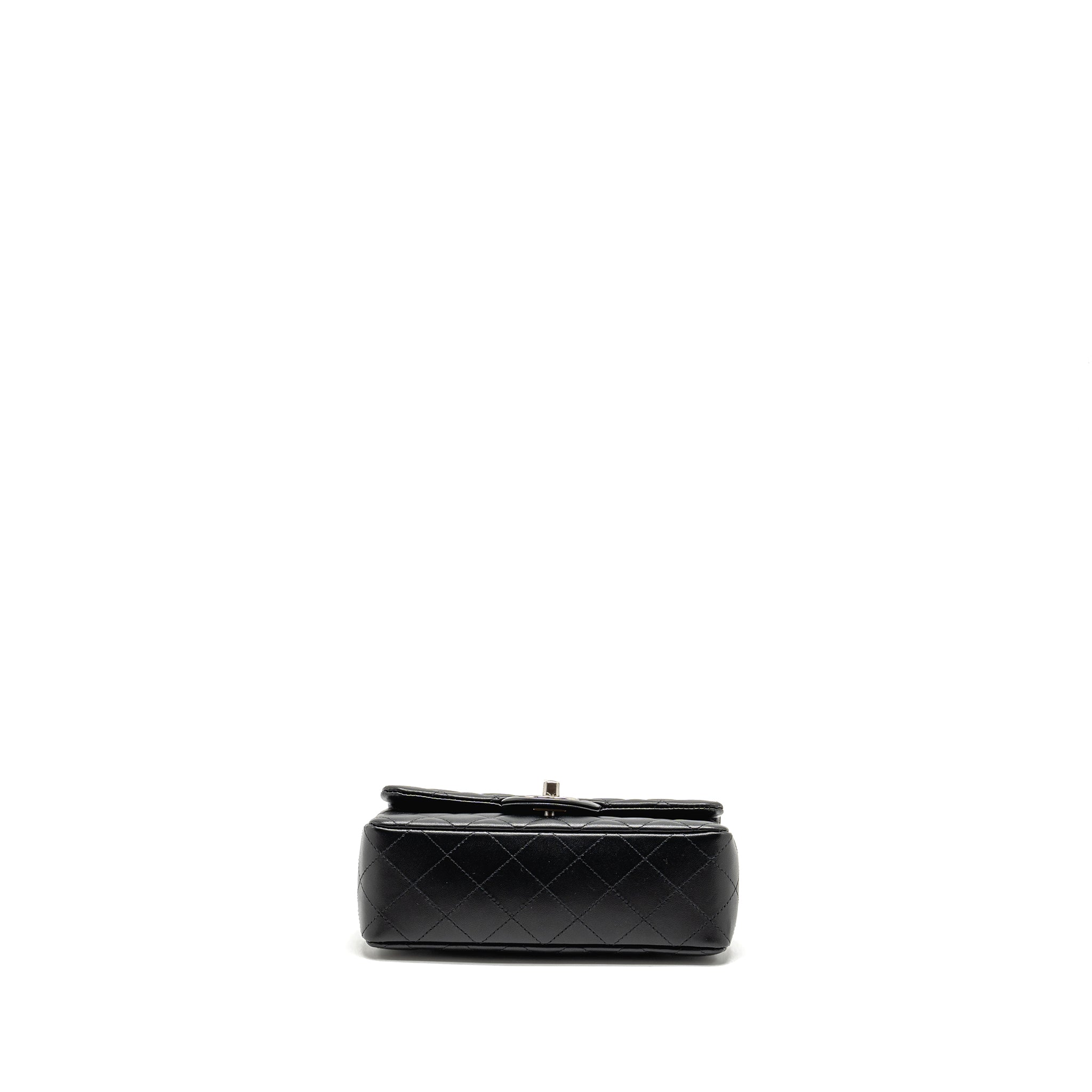CHANEL MINI RECTANGULAR FLAP BAG LAMBSKIN BLACK SHW (MICROCHIP)