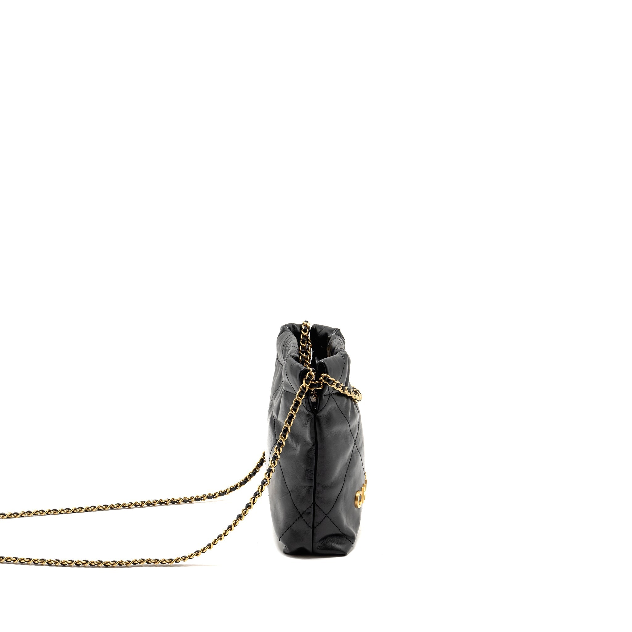 CHANEL MINI 22 BAG CALFSKIN BLACK GHW (MICROCHIP)