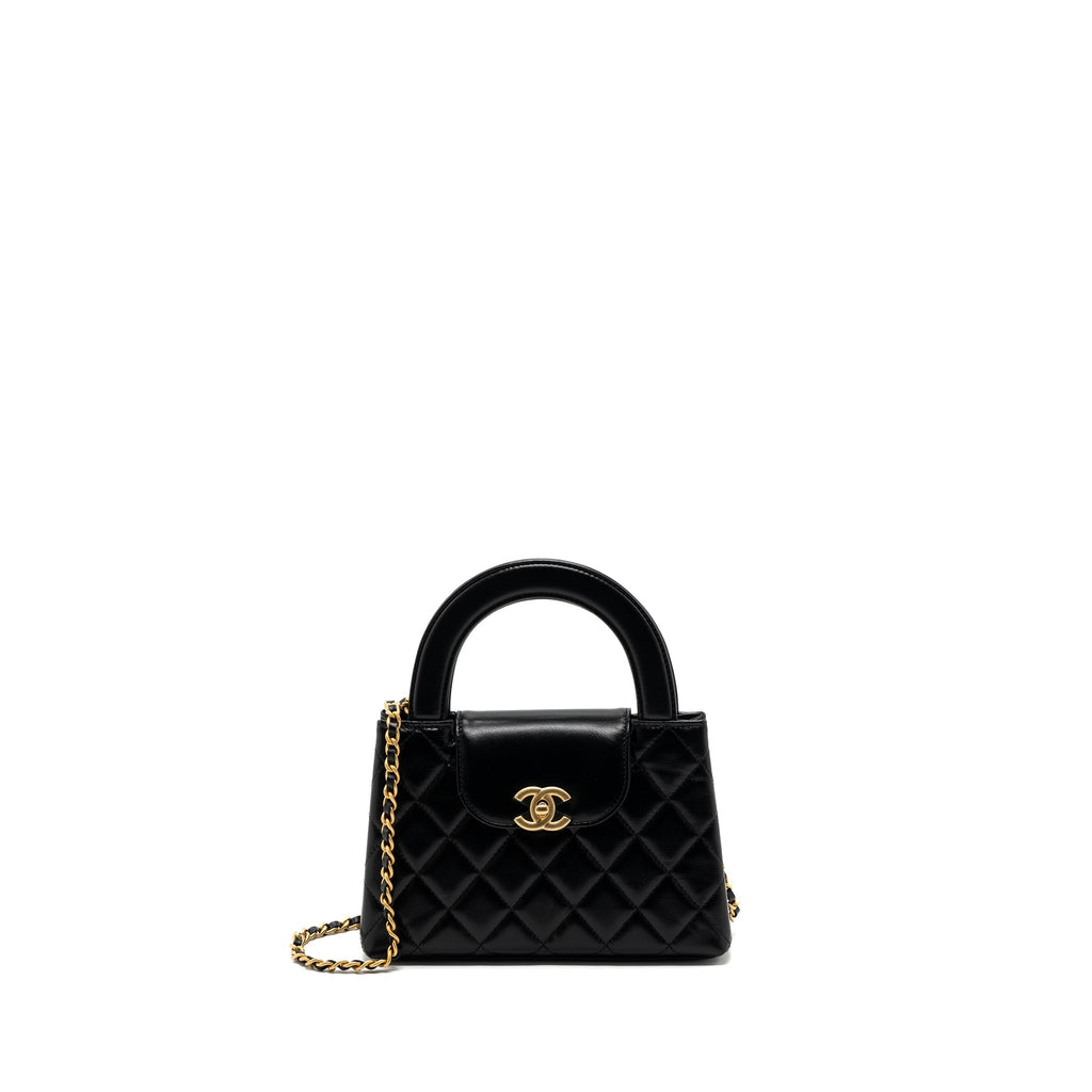 CHANEL 23K KELLY BAG CALFSKIN BLACK GHW (MICROCHIP)