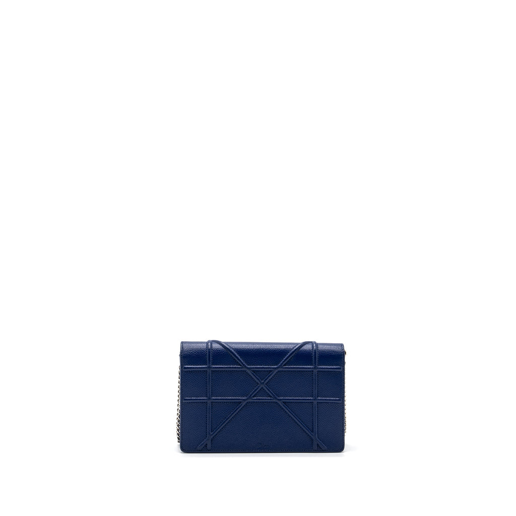 DIOR DIORAMA WALLET ON CHAIN LEATHER BLUE SHW