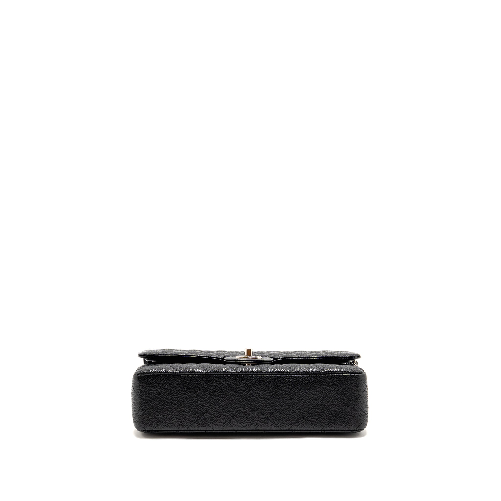 CHANEL MEDIUM CLASSIC DOUBLE FLAP BAG CAVIAR BLACK SHW