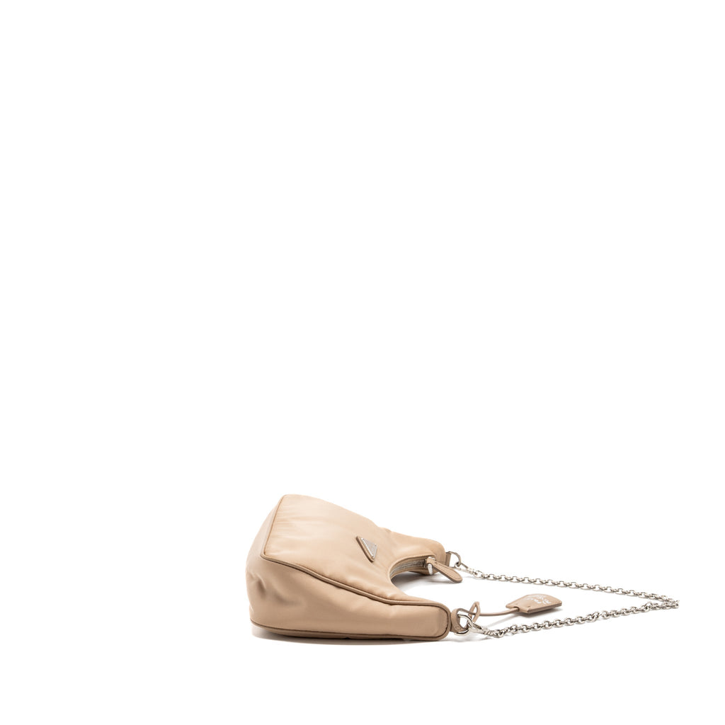 PRADA RE-EDITION 2005 SHOULDER BAG RE-NYLON BEIGE SHW