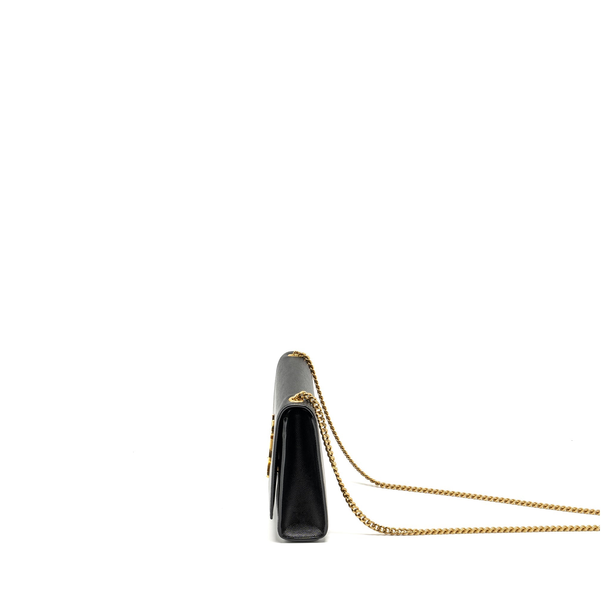 SAINT LAURENT/YSL MEDIUM KATE BAG GRAINED CALFSKIN BLACK GHW