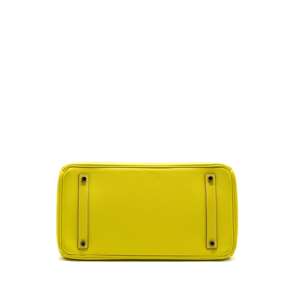 HERMES BIRKIN 35 EPSOM LIME / GRIS PERLE SHW
