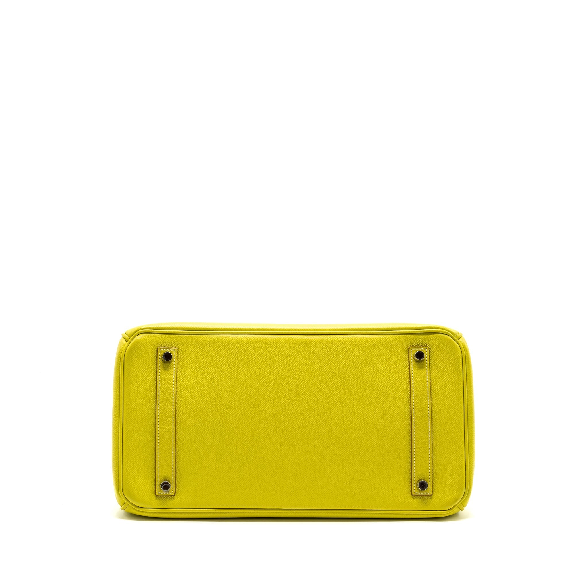 HERMES BIRKIN 35 EPSOM LIME / GRIS PERLE SHW