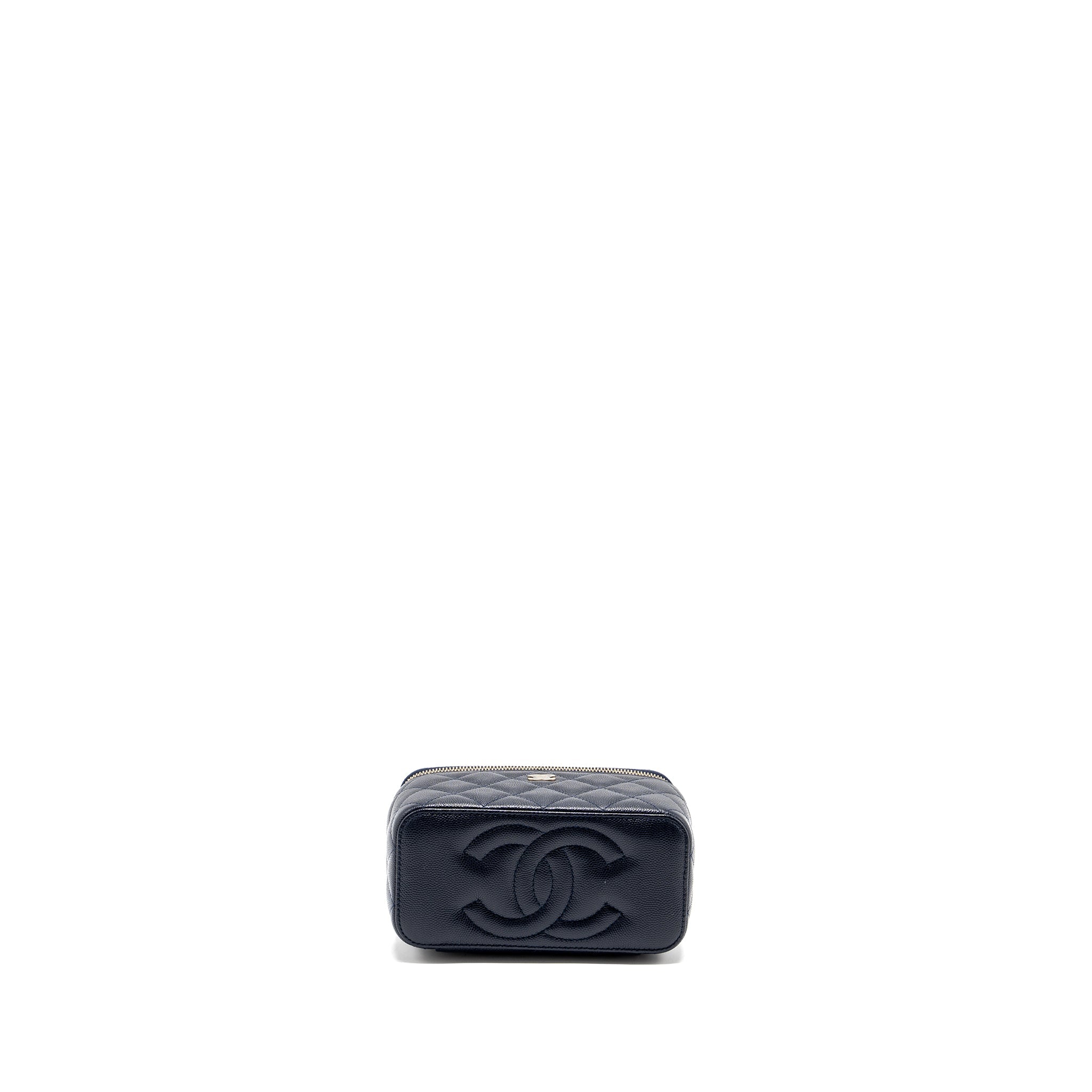 CHANEL 23C LONG VANITY CASE CAVIAR NAVY LGHW (MICROCHIP)