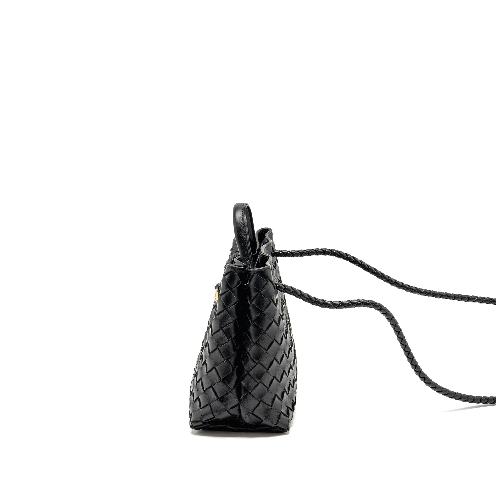 BOTTEGA VENETA SMALL ANDIAMO BAG LAMBSKIN BLACK GHW