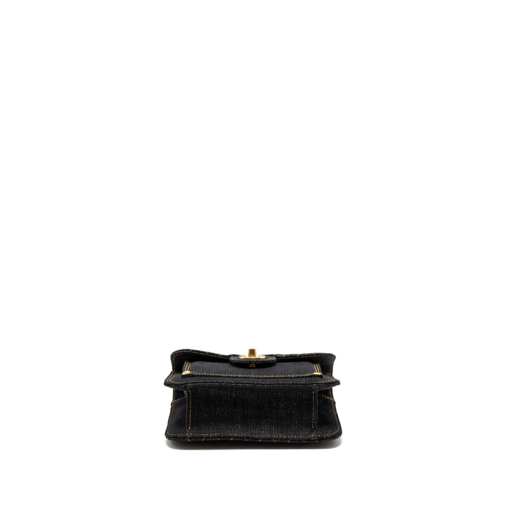 CHANEL 23S FLAP BAG DENIM DARK BLUE BRUSHED GHW (MICROCHIP)