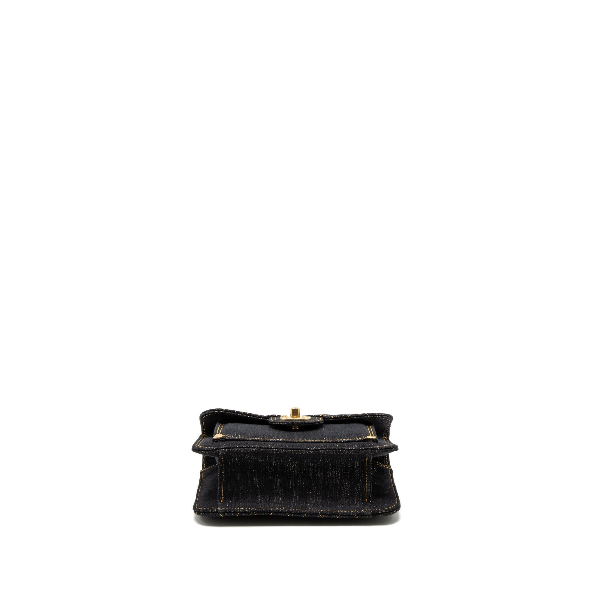 CHANEL 23S FLAP BAG DENIM DARK BLUE BRUSHED GHW (MICROCHIP)