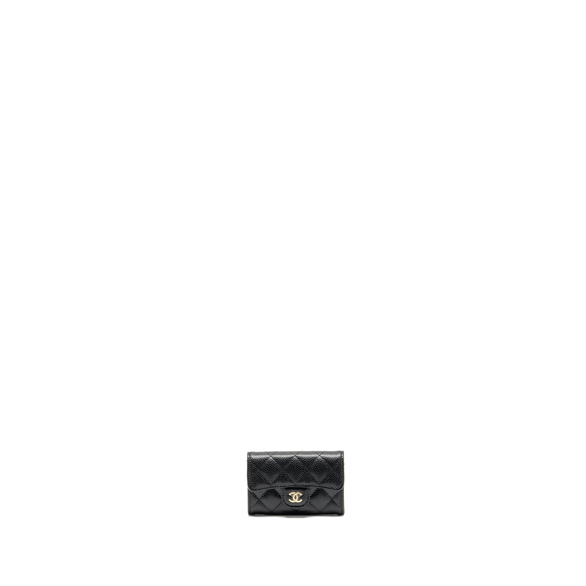 CHANEL CLASSIC FLAP CARD HOLDER CAVIAR BLACK GHW (MICROCHIP)