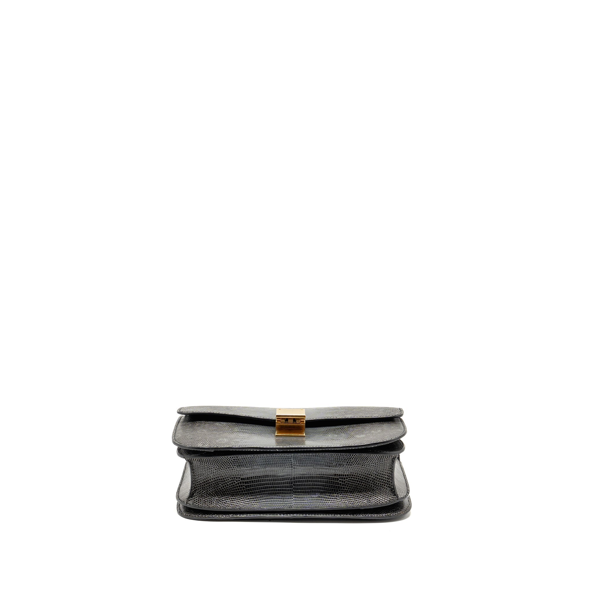 CELINE MEDIUM CLASSIC BOX BAG LIZARD GREY GHW